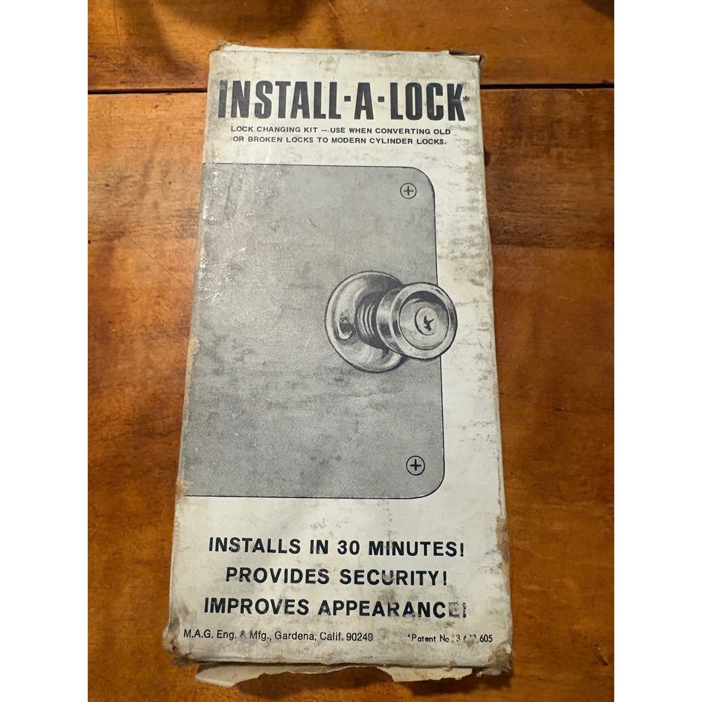 M.A.G. Install-A-Lock 1 3/8 Door 2 3/8 Backset 1AB US5 Antique Brass Lock Kit